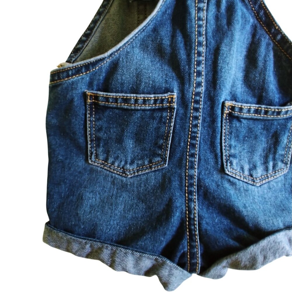 George Distressed Ruffle Denim Shortalls 3-6 Months - Picture 8 of 10